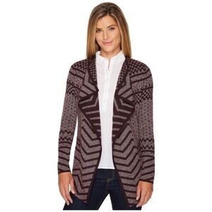 SmartWool Cardigan Sweater Avion Womens Draped Wrap Open Purple Ridge large